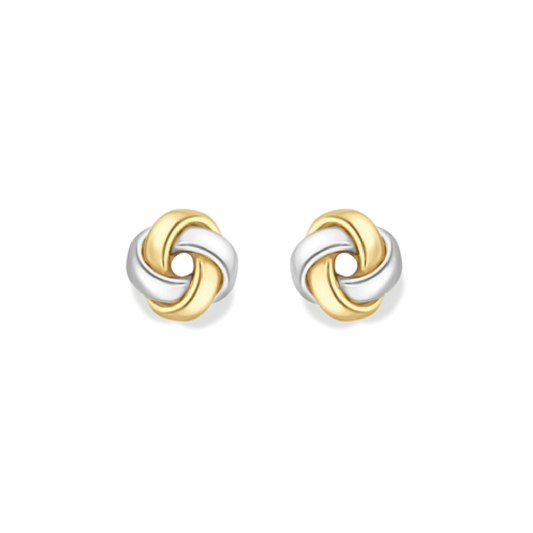 Beards 9ct Two Tone Gold Knot Earrings EA200