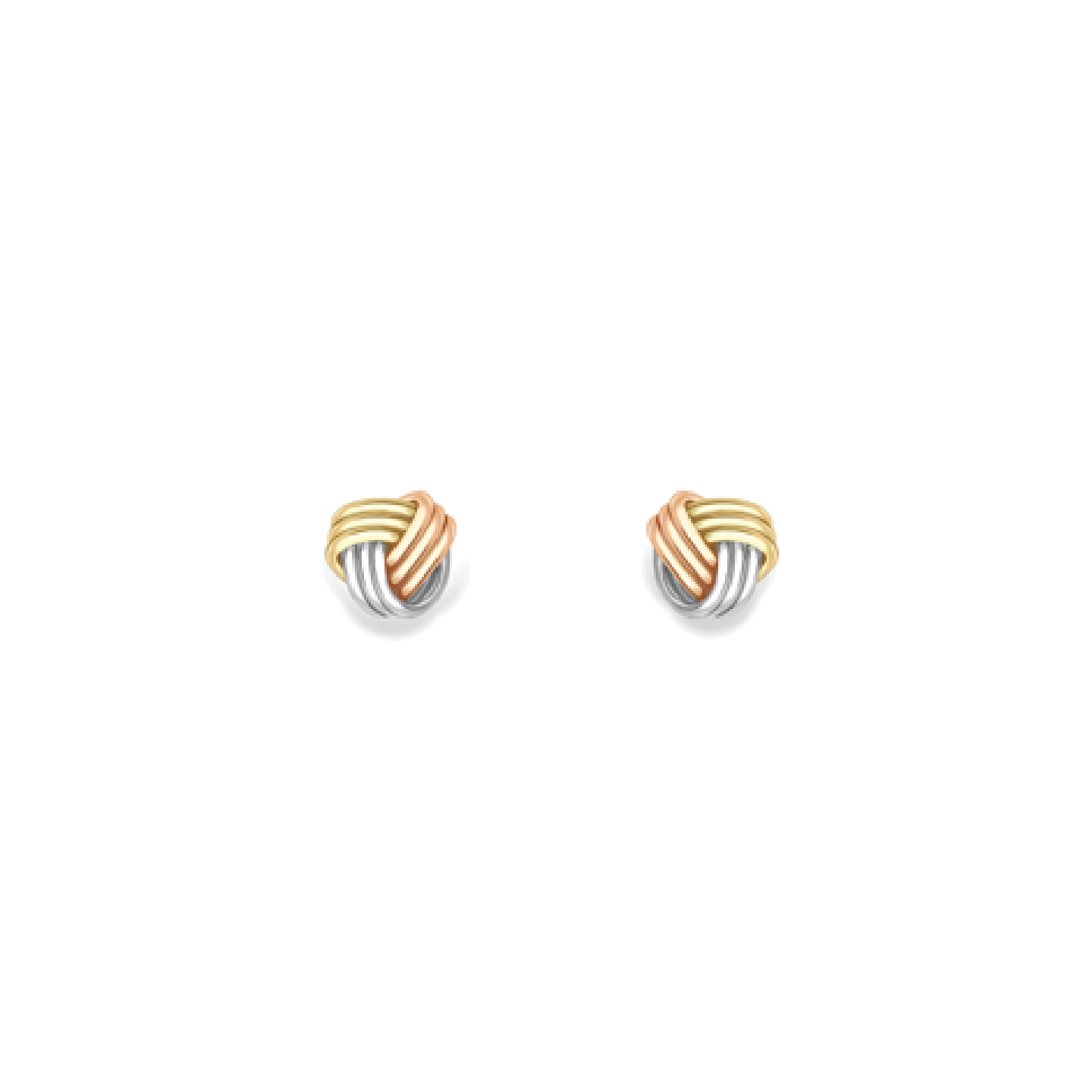 Beards 9ct Three Tone Gold Knot Earrings EA242