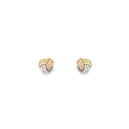 Beards 9ct Three Tone Gold Knot Earrings EA242