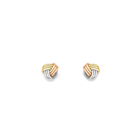 Beards 9ct Three Tone Gold Knot Earrings EA242