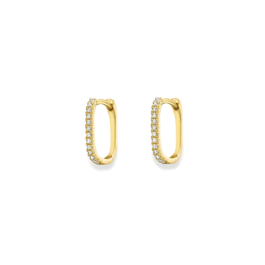 Beards 9ct Yellow Gold Diamond Huggie Hoops EA249