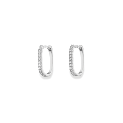 Beards 9ct White Gold Diamond Huggie Hoops EA250