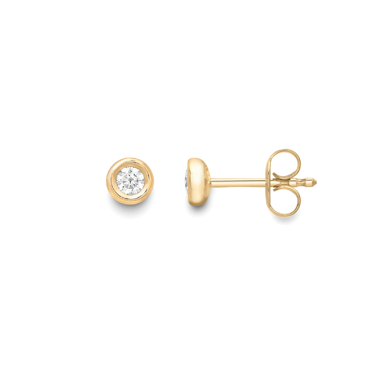 Beards 18ct Yellow Gold Diamond Studs EG072
