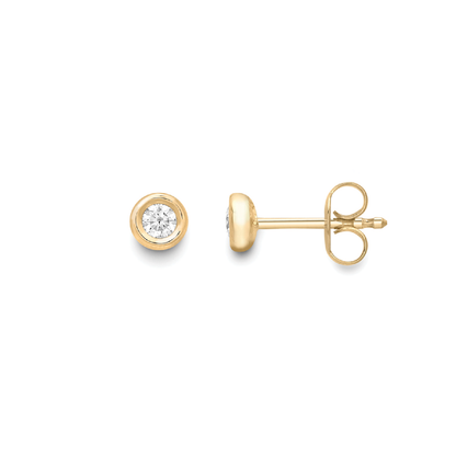 Beards 18ct Yellow Gold Diamond Studs EG072