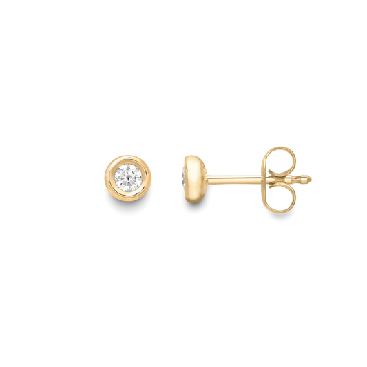 Beards 18ct Yellow Gold Diamond Studs EG072