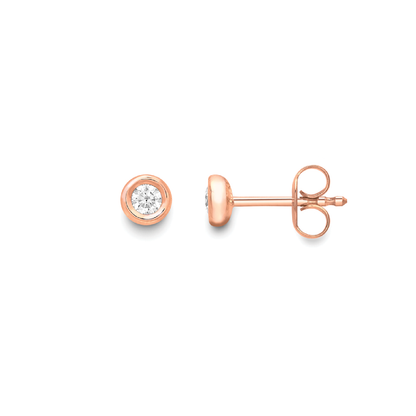 Beards 18ct Rose Gold Diamond Studs EG073