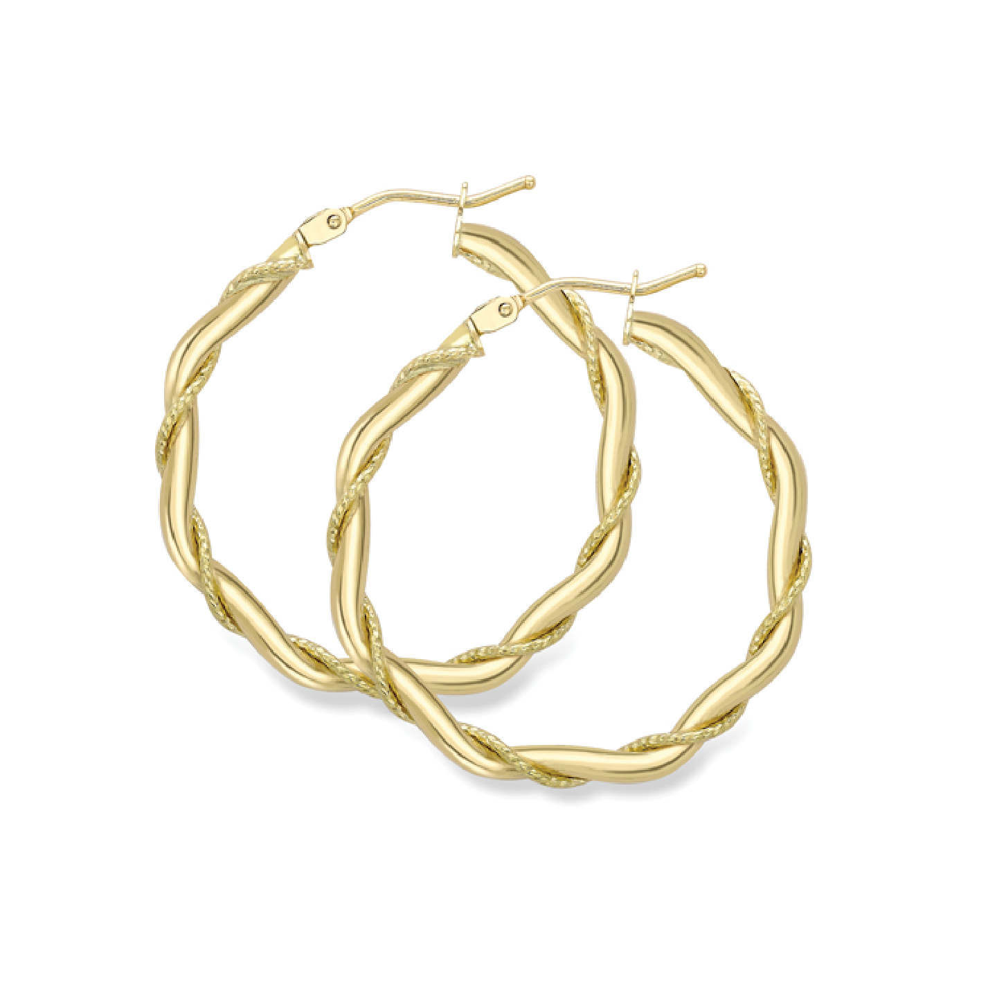 Beards 9ct Yellow Gold Twist Hoop Earrings ER324