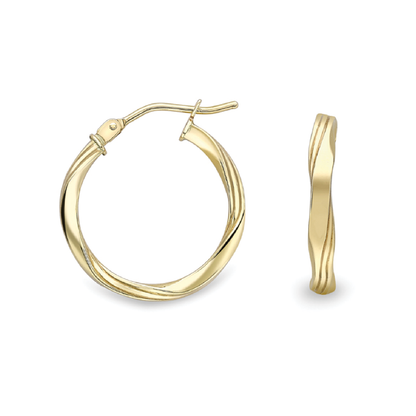 Beards 9ct Yellow Gold Hoop Earrings Large ER559