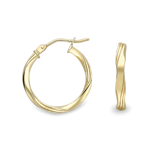 Beards 9ct Yellow Gold Hoop Earrings Large ER559
