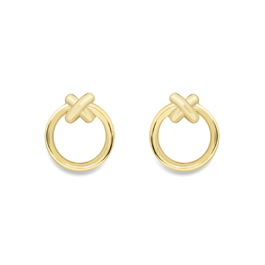 Beards 9ct Yellow Gold Knot Studs ER731