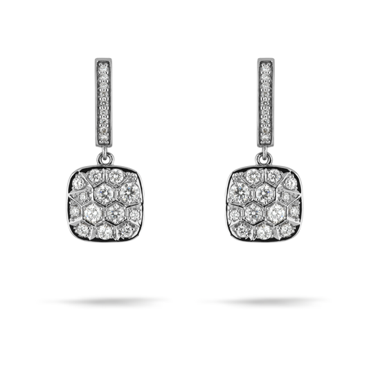 Beards Pave Diamond Drop Earrings