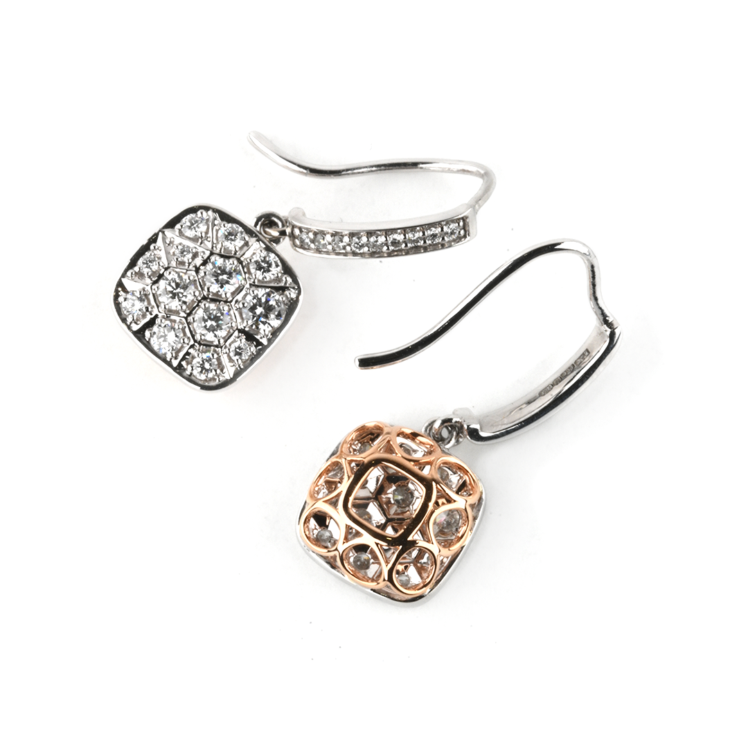Beards Pave Diamond Drop Earrings
