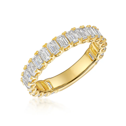 Beards 18k Yellow Gold Emerald Cut Lab-Grown 3/4 Eternity