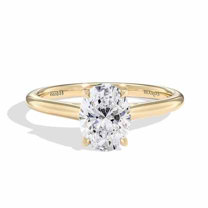 Classic Four Claw Oval Cut Yellow Gold