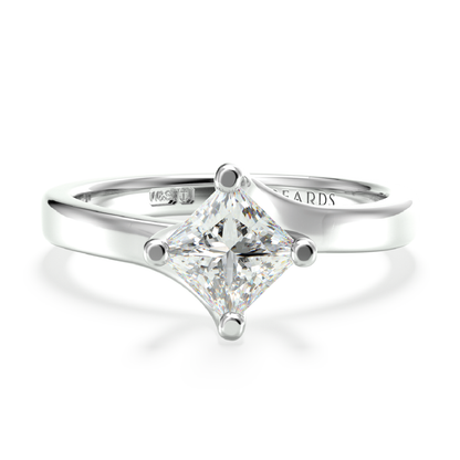 Classic Twist Solitaire Princess Cut Platinum