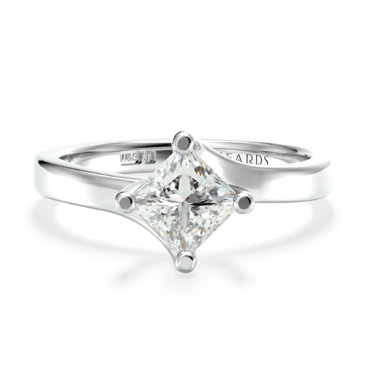 Classic Twist Solitaire Princess Cut Platinum