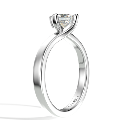 Classic Twist Solitaire Princess Cut Platinum