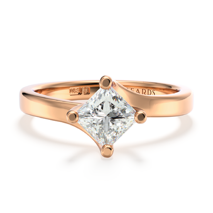 Classic Twist Solitaire Princess Cut Rose Gold