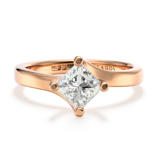 Classic Twist Solitaire Princess Cut Rose Gold