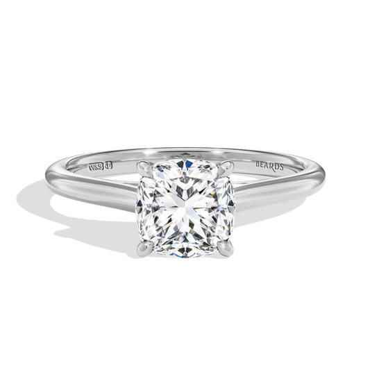 Classic Four Claw Cushion Cut Platinum