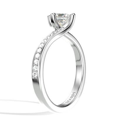 Classic Twist Solitaire Princess Cut Pavé Platinum