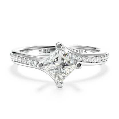 Classic Twist Solitaire Princess Cut Pavé Platinum