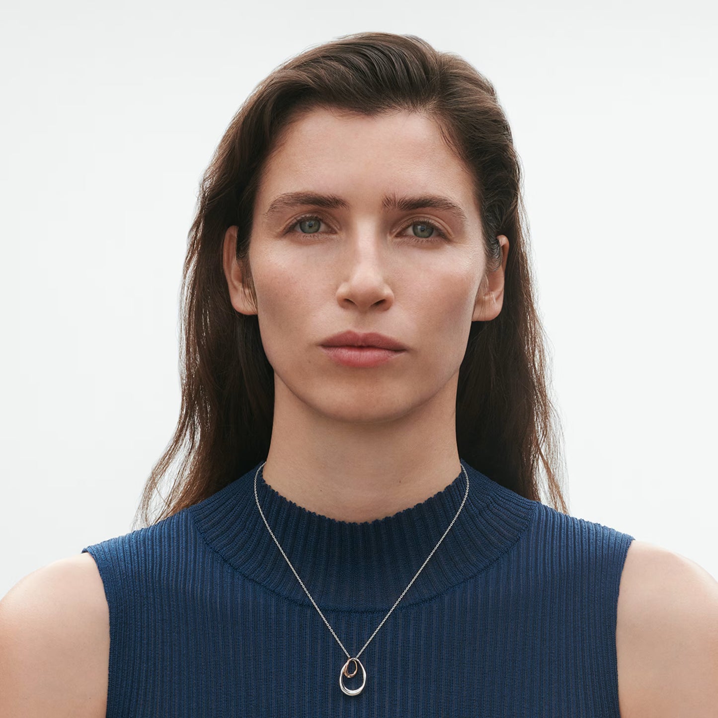 Georg Jensen Silver & Rose Gold Offspring Pendant 10012763