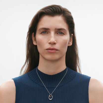 Georg Jensen Silver & Rose Gold Offspring Pendant 10012763