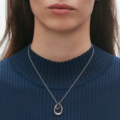 Georg Jensen Silver & Rose Gold Offspring Pendant 10012763