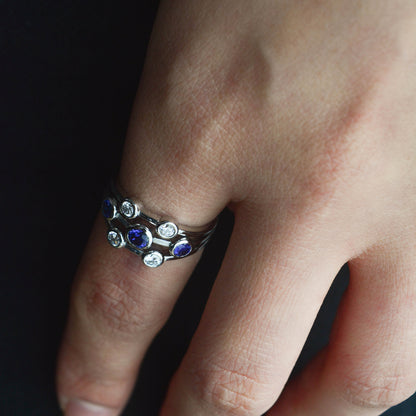 Beards Galaxy Diamond & Sapphire Ring GLX103-18KWG SAPP MAXI
