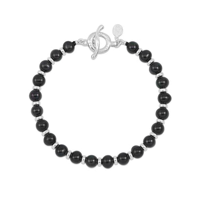 Dower & Hall Men's Black Pearl Halo Bracelet HBB10M-S-BKP