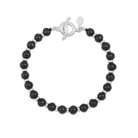 Dower & Hall Men's Black Pearl Halo Bracelet HBB10M-S-BKP