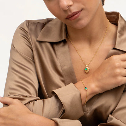 Dower & Hall Green Garnet Pear Chain Bracelet HHB80-V-GG