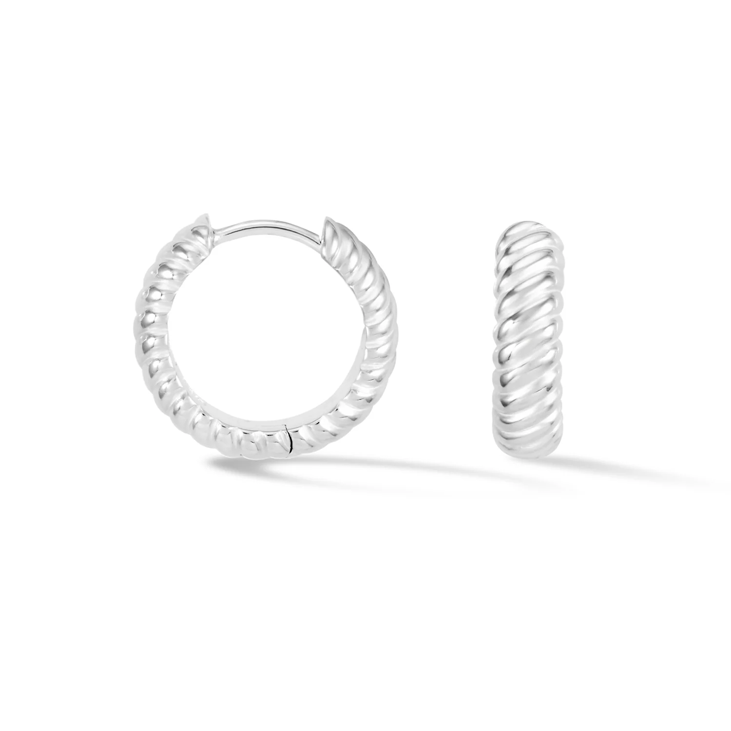 DOWER & HALL Medium Twist Huggie Hoops HHE80-S