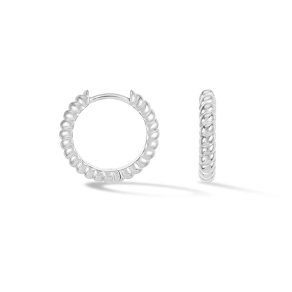 DOWER & HALL Twist Huggie Hoops HHE81-S