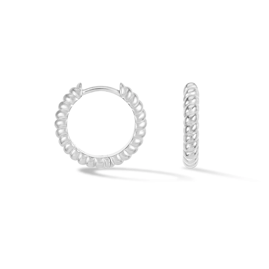 DOWER & HALL Twist Huggie Hoops HHE81-S