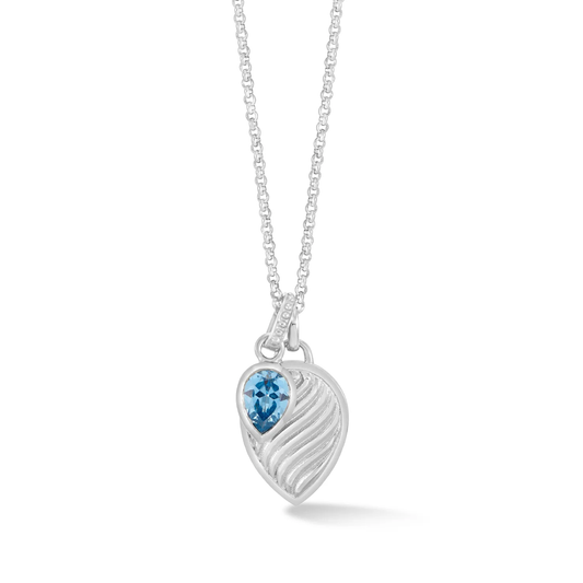 DOWER & HALL Blue Topaz Twist Peardrop Necklace HHP81-S-BT-1