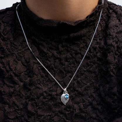 DOWER & HALL Blue Topaz Twist Peardrop Necklace HHP81-S-BT-1