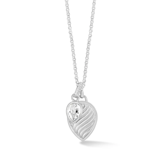 DOWER & HALL White Topaz Twist Peardrop Necklace HHP81-S-WT-