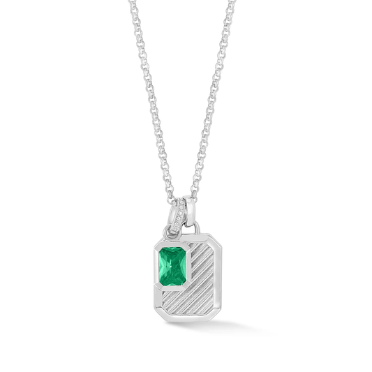 DOWER & HALL Green Garnet Octagon Humbug Necklace HHP91-S-GG