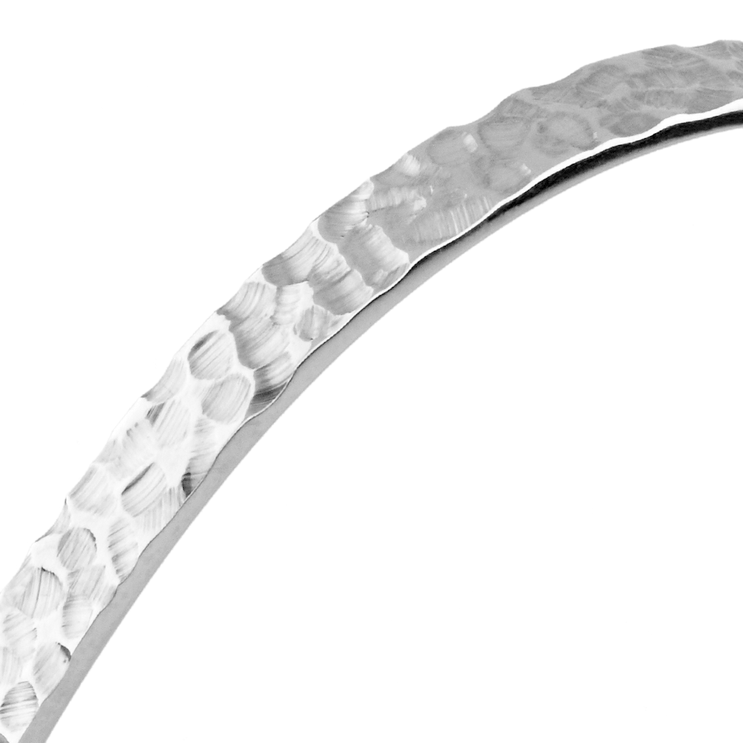 Beards Hand-Hammered 18k White Gold Bangle