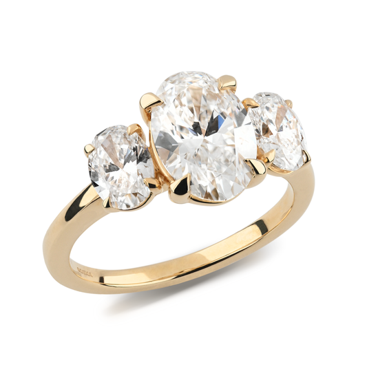 Beards 18k Yellow Gold Lab-Grown Trilogy Ring