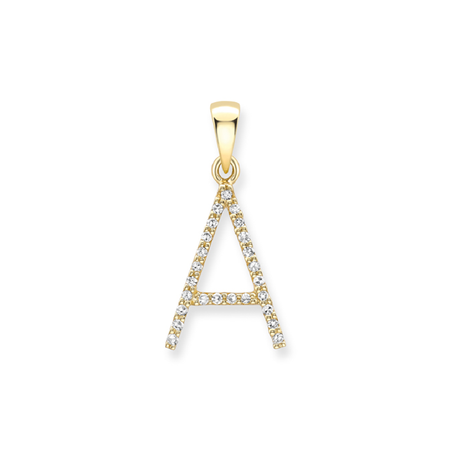 Beards Diamond Initial Pendant "A" 18ct Yellow Gold