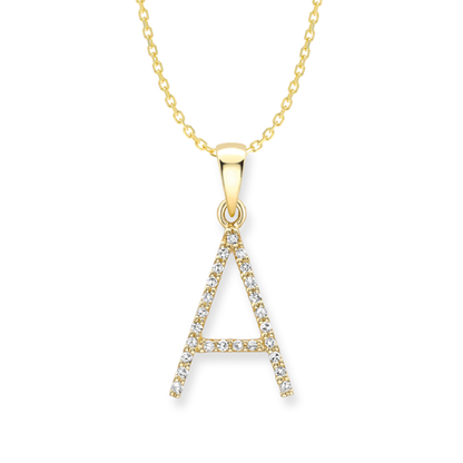Beards Diamond Initial Pendant "A" 18ct Yellow Gold