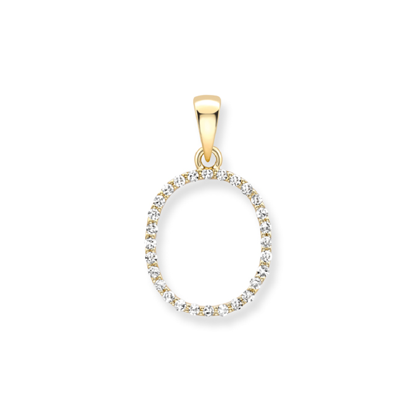 Beards Diamond Initial Pendant "O" 18ct Yellow Gold