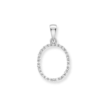 Beards Diamond Initial Pendant "O" 9ct White Gold