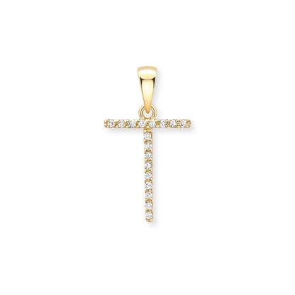 Beards Diamond Initial Pendant "T" 18ct Yellow Gold