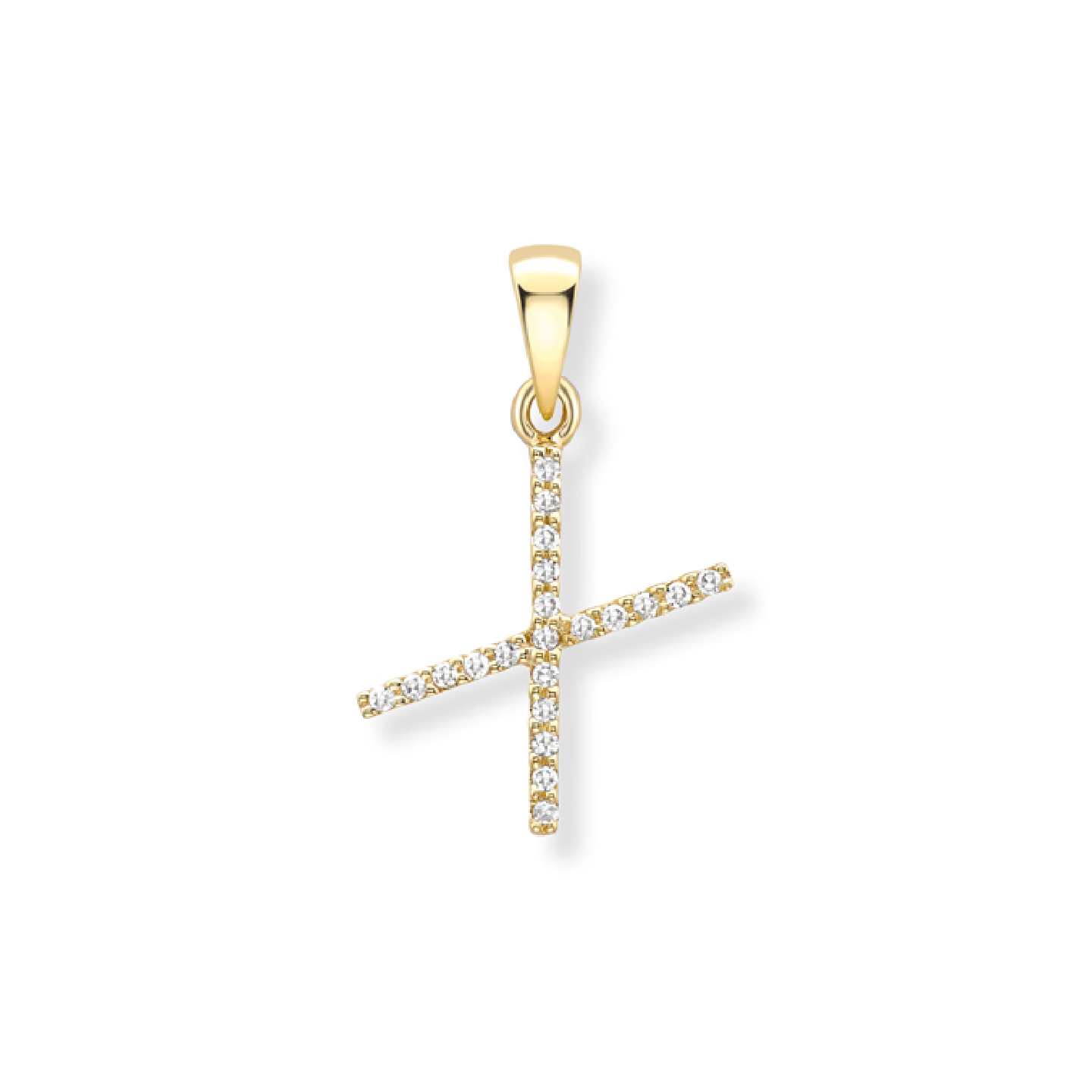Beards Diamond Initial Pendant "X" 18ct Yellow Gold