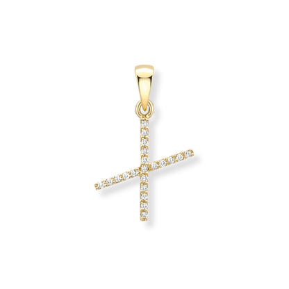 Beards Diamond Initial Pendant "X" 18ct Yellow Gold