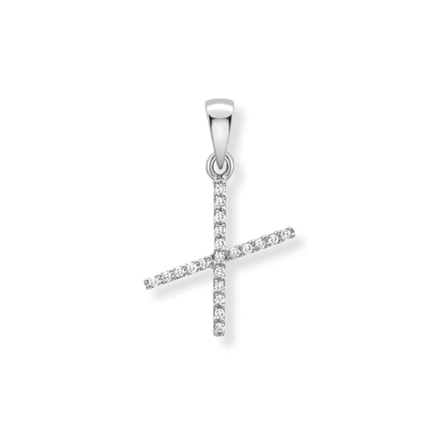 Beards Diamond Initial Pendant "X" 9ct White Gold